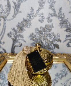 Natūrali sojų vaško žvakė stikliniame indelyje 140ml (auksinė)