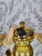 Natūrali sojų vaško žvakė stikliniame indelyje 350ml (auksinė)