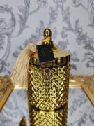 Natūrali sojų vaško žvakė stikliniame indelyje 500ml (auksinė)