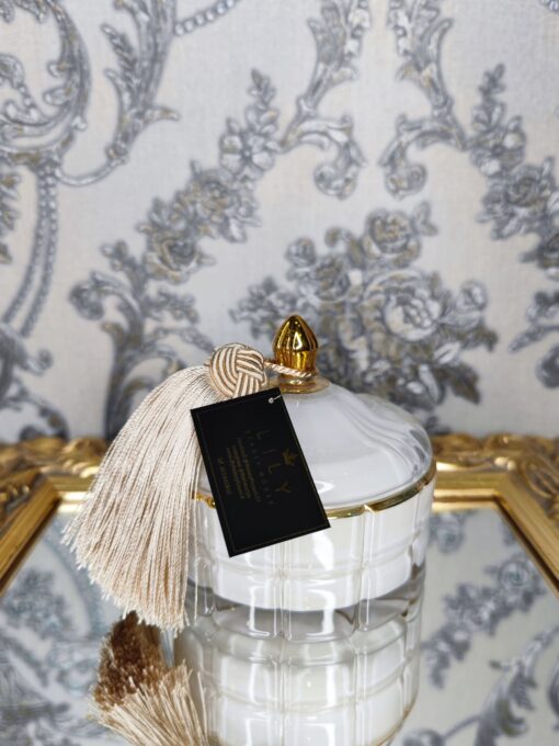 Natūrali sojų vaško žvakė stikliniame indelyje 240ml (balta)