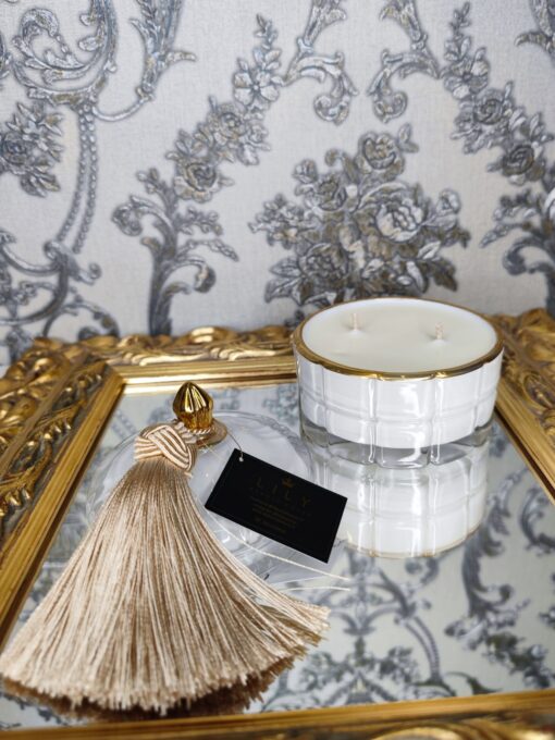 Natūrali sojų vaško žvakė stikliniame indelyje 240ml (balta)