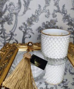 žvakė stikliniame indelyje balta 500 atidaryta