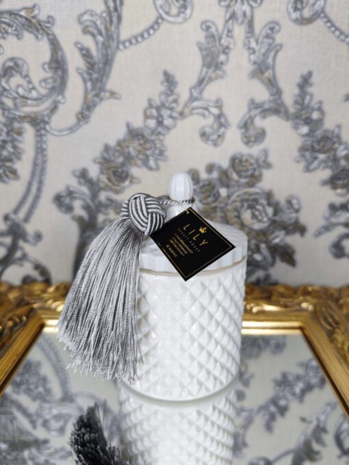 Natūrali sojų vaško žvakė stikliniame indelyje 250ml (balta matinė)