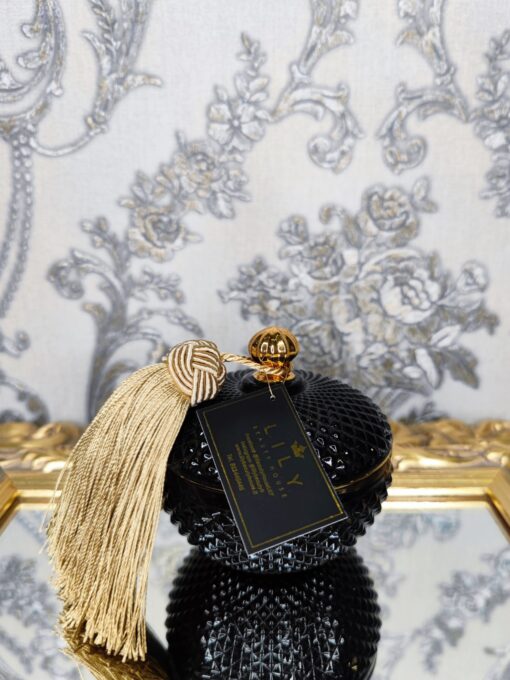 Natūrali sojų vaško žvakė stikliniame indelyje 140ml (juoda)