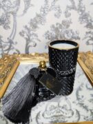 Natūrali sojų vaško žvakė stikliniame indelyje 250ml (juoda)