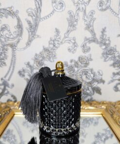 Natūrali sojų vaško žvakė stikliniame indelyje 250ml (juoda)