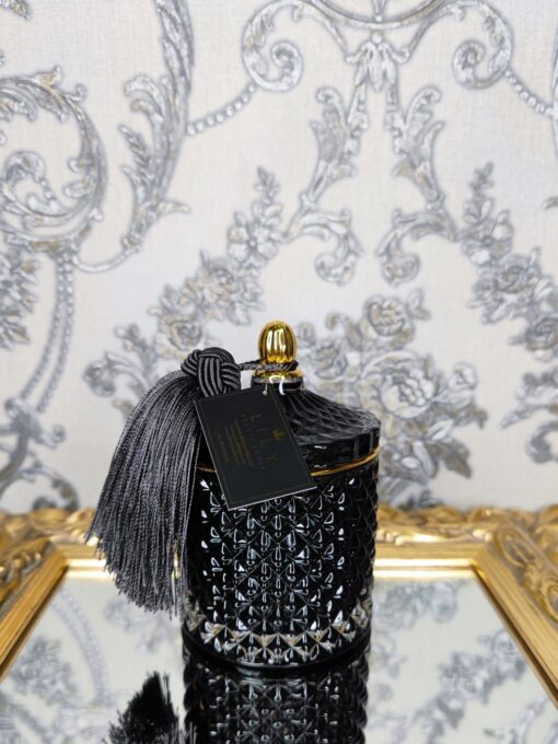 Natūrali sojų vaško žvakė stikliniame indelyje 250ml (juoda)