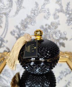 Natūrali sojų vaško žvakė stikliniame indelyje 380ml (juoda)