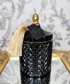 Žvakė stikliniame indelyje 500ml (juoda)