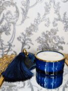 Natūrali sojų vaško žvakė stikliniame indelyje 240ml (mėlyna)