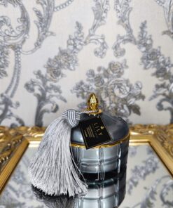 Natūrali sojų vaško žvakė stikliniame indelyje 240ml (pilka)