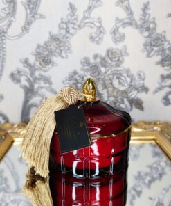 Natūrali sojų vaško žvakė stikliniame indelyje 240ml (bordo)