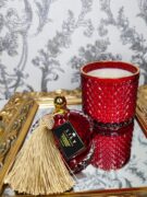 Natūrali sojų vaško žvakė stikliniame indelyje 500ml (raudona)