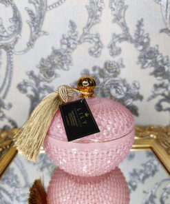 Natūrali sojų vaško žvakė stikliniame indelyje 380ml (rožinė)