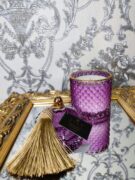 Natūrali sojų vaško žvakė stikliniame indelyje 250ml (violetinė)