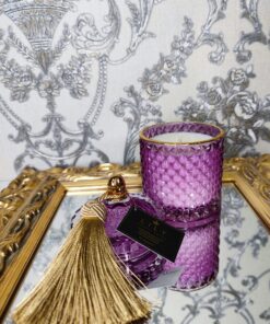 žvakė stikliniame indelyje violetinė 250 atidaryta