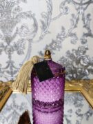 Natūrali sojų vaško žvakė stikliniame indelyje 250ml (violetinė)