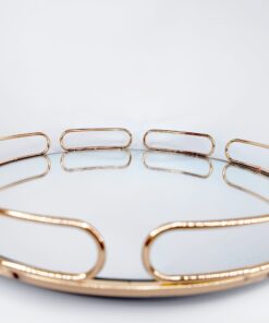 Metalinis padėklas su veidrodžiu 38cm