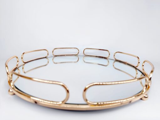 Metalinis padėklas su veidrodžiu 38cm