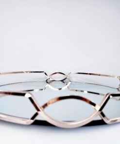 Metalinis padėklas su veidrodžiu 38cm