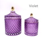 Stiklinis indelis su dangteliu, violetinis