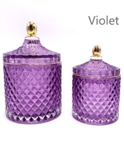 Stiklinis indelis su dangteliu, violetinis