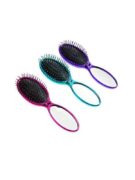 WETBRUSH POP&GO METALLIC sulenkiamas plaukų šepetys su veidrodėliu