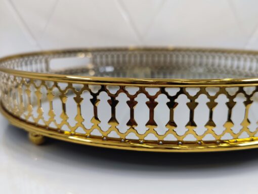 Metalinis padėklas su veidrodžiu 32cm