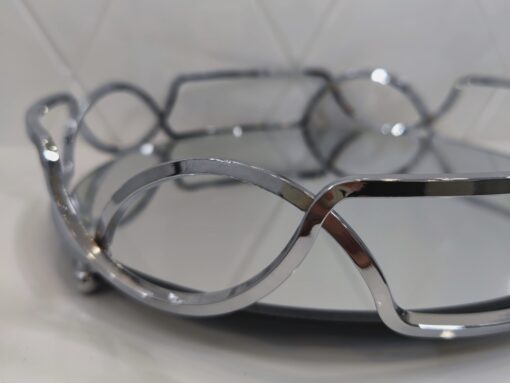 Sidabro spalvos padėklas 30cm