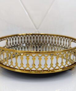 Metalinis padėklas su veidrodžiu 20cm