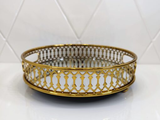 Metalinis padėklas su veidrodžiu 20cm