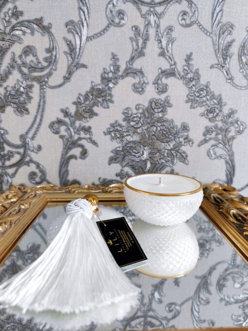 Natūrali sojų vaško žvakė stikliniame indelyje, 140ml Balta