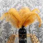 Dekoratyvinės plunksnos aukso/garstyčių spalvos